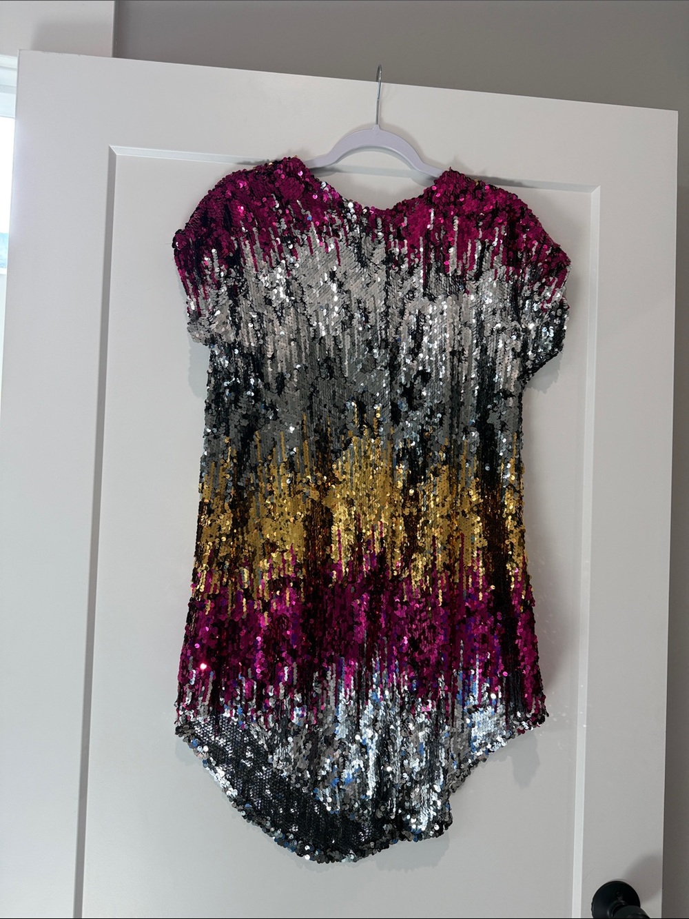 Sequin Ombre Dress in Pink, Gold & Black